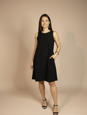 Vestido Amanda com Bolsos Preto