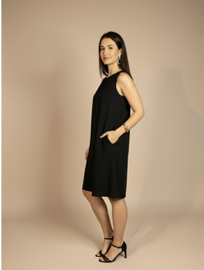 Vestido Amanda com Bolsos Preto