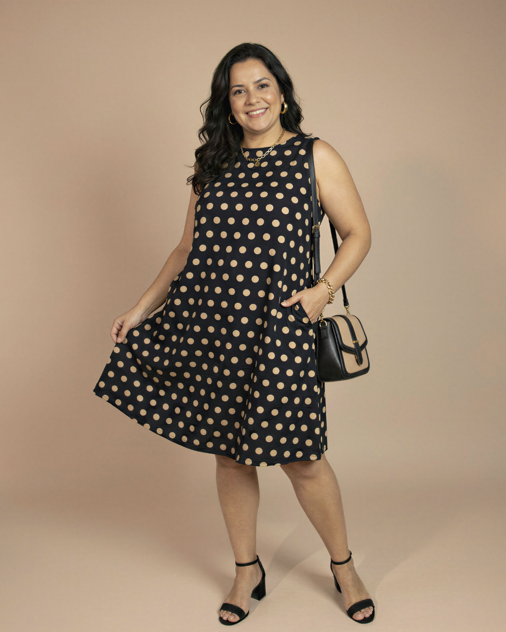 Vestido Amanda com Bolsos Poá
