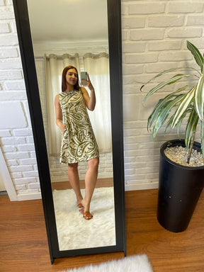 Vestido Amanda com Bolsos Floral Verde