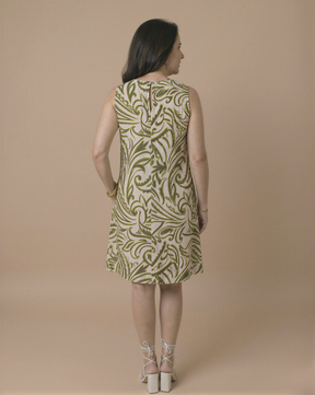 Vestido Amanda com Bolsos Floral Verde