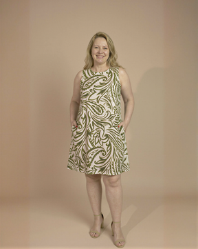 Vestido Amanda com Bolsos Floral Verde